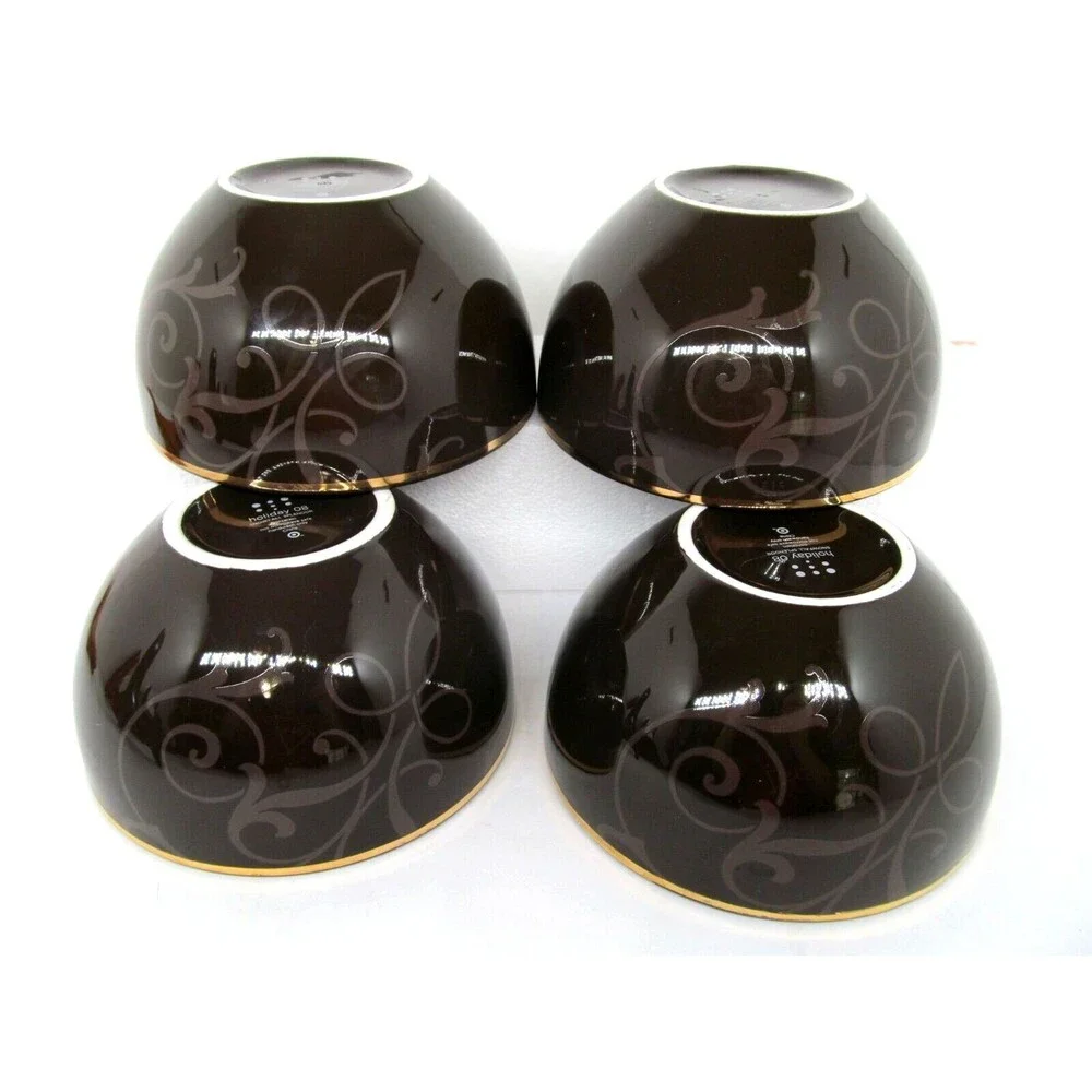 J C Penney Holiday 08 Snowfall Splendor Cereal Bowls 5.5